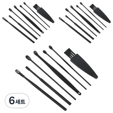 바움미루 귀지쏙쏙 귀이개 블랙 귀이개 7종 세트, 6세트