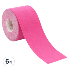 케이앤제이굿즈 탄성 근육테이프 핑크 5cm x 5m, 6개, 1개입