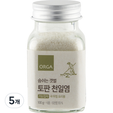 올가홀푸드 숨쉬는 갯벌 토판 천일염 가는입자, 100g, 5개