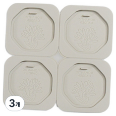 浪漫花園花朵4格香氛蠟片模具, 灰色, 3個