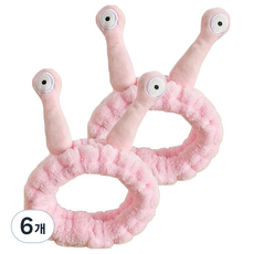 俏皮姐妹可愛洗臉髮帶, 6個, 粉紅蝸牛