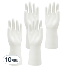 하와잇 만능 끈질긴 니트릴 고무장갑, 10세트, 소(S), 화이트