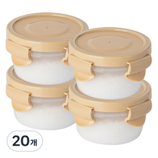 나누담 양념 소스 보관 밀폐용기 원형 250ml, 20개, 밀폐용기 250ml x 4p