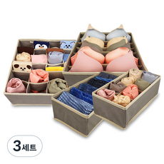 리빙선데이 양말 속옷 수납 서랍 정리함 4종 세트, 3세트