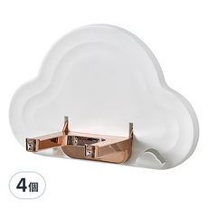 吹風機摺疊置物架 4個 白色 免打孔浴室收納