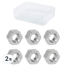 O-ON 碳鋼六角螺帽 6入 透明收納盒, 2個, M18, 15.8mm