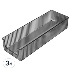 KODACHIEF 데스크정리함 6타입 10.4 x 5.8 x 30.5 cm, 투명 블랙, 3개