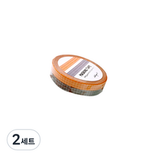 Lallayena 格紋紙膠帶 6mm*10m 2種組, 無 100 灰色、棕色, 2套