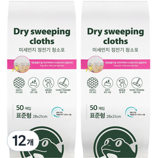 SINCERELY Frog 微塵靜電除塵紙 標準型 50張, 12個