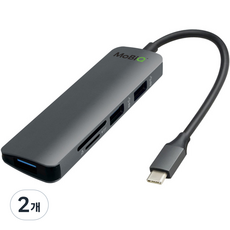 모비큐 C타입 5 in 1 멀티허브, EM-ACH41P, 혼합 색상, 2개