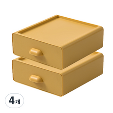 다다 다용도 데스크 정리함, mustard, 4개