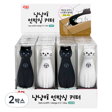 貓咪開箱美工刀 2款 x 12入組, 2盒, 混色