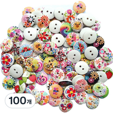 나무 단추 20mm, 랜덤발송, 100개 랜덤발송, 100개