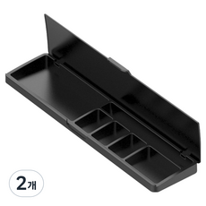 코스넬 키보드 마우스 수납 기능 레더 손목 받침대, 블랙, 2개