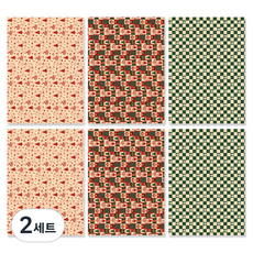 Inp 聖誕節復古包裝紙組 50 x 70 cm V03 3款 x 2張組, 混合色, 2套