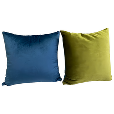 J&N 晶亮撞色抱枕 2個, 藍色 + 綠色