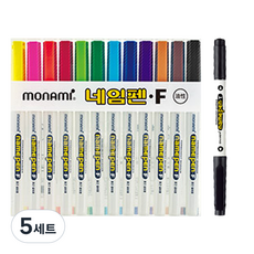 monAmi 簽字筆 F 12種+簽字筆 T 黑色組, 混色, 5組