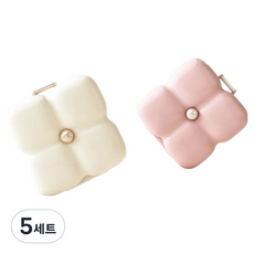 Richisalbong 多功能漂亮便攜藥盒 粉紅色 + 白色 8 x 7.6 x 3.2 cm 套組, 5套