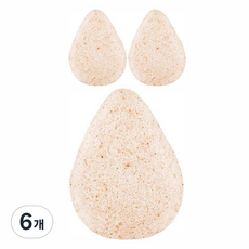 Tteruwa 核桃殼蒟蒻海綿潔面洗臉用, 單一顏色, 6個