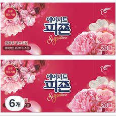 피죤 스타일러시트 에어드레서 의류관리 시트 섬유유연제 플라워페스티벌 본품, 20개입, 6개
