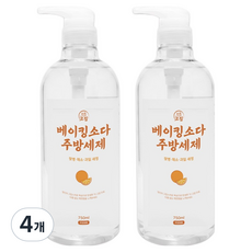 더고집 베이킹소다 주방세제 오렌지향, 4개, 750ml