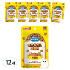 챠오츄르 고양이 츄르 유산균 크런키, 치킨, 60g, 12개