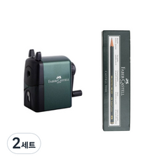 Faber Castell 手柄卷筆刀 + 9000 支鉛筆 4B 12p 套裝, 綠色（卷筆刀）, 2組