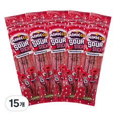 Minikko 純素酸味長條軟糖 草莓口味, 15個, 50g