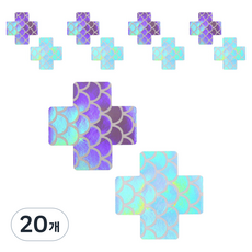 Kelbon特別圖案胸貼 白色 銀色 十字, 20個