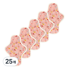 eechae 花朵一體式棉質衛生棉 粉紅芙蘿拉, 25個, 1入, 中型