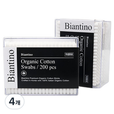 Biantino PARIS 義大利有機棉頂級棉花棒 26BRS301, 4個, 200入