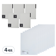 에코청운 에코컬렉터 키핑 L홀더 A4 5p + PP 명함 L홀더 A4 10p 세트, 회색(L홀더), 투명(명함홀더), 4세트