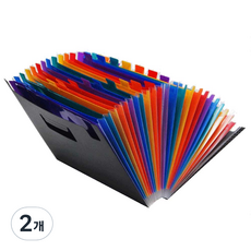24포켓 커버형 아코디언 파일, 2개, 랜덤발송