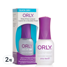 ORLY Nail Second Quick Dry 亮甲油, 18ml, 2個, 混合色