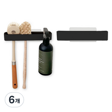 부착식 욕실 다용도 걸이, 블랙, 6개