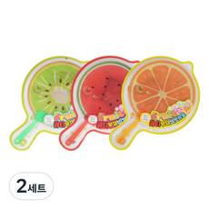 후르츠 큐티 부채 비누방울 3개 + 비누액 2개, 혼합색상, 2세트