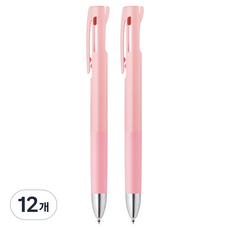 블렌 제브라 3색 볼펜 0.5mm, 핑크, 12개