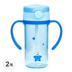아가프라 스타 빨대컵 2단계, 블루, 2개, 300ml