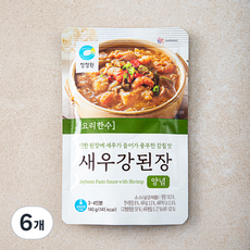청정원 요리한수 새우강된장 양념, 140g, 6개