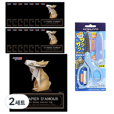 東亞PMS 紙之國 1000 牛皮紙 15cm 15入 + 國譽 SAXA Fly Cap 附蓋剪刀 藍色, 2套, 5 種顏色, 2個