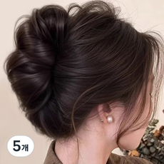 Bellesheve 豐盈盤髮波浪爪夾式局部假髮, 5個, 棕黑色