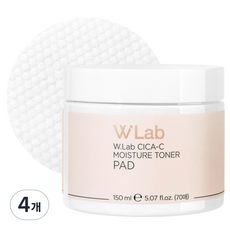 더블유랩 시카씨 모이스처 토너 겔타입 앰플패드 150ml, 70매입, 4개