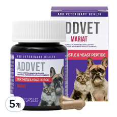 애드벳 반려동물 영양제, 30정, 심장/간, 5개