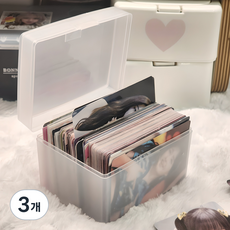 Ju and Ji 小卡收納盒 toploader整理盒 保護殼 小型, 半透明, 3個