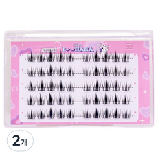 IHara 橫式5排免膠水三重假睫毛, 黑色, 2個