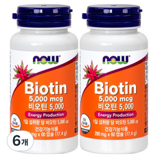 나우푸드 비오틴 17.4g, 60정, 6개