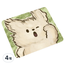 테이아 파스텔톤 귀여운 댕댕이 캐릭터 마우스패드 30 x 25 x 0.3cm, 래글런 강아지 02, 4개