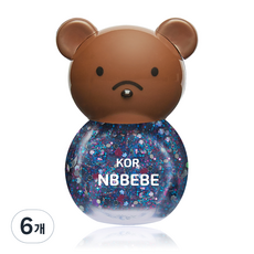 Nbbebe 兒童用指甲油, 閃亮海洋色, 6瓶