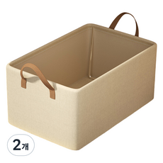 토글리 정리정돈 접이식 의류 수납함, 아이보리, 2개