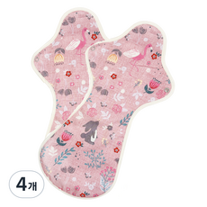 eechae 純棉蝶翼特長夜用衛生棉 Pink Koi, 4個, 2枚入, 夜用加長型以上